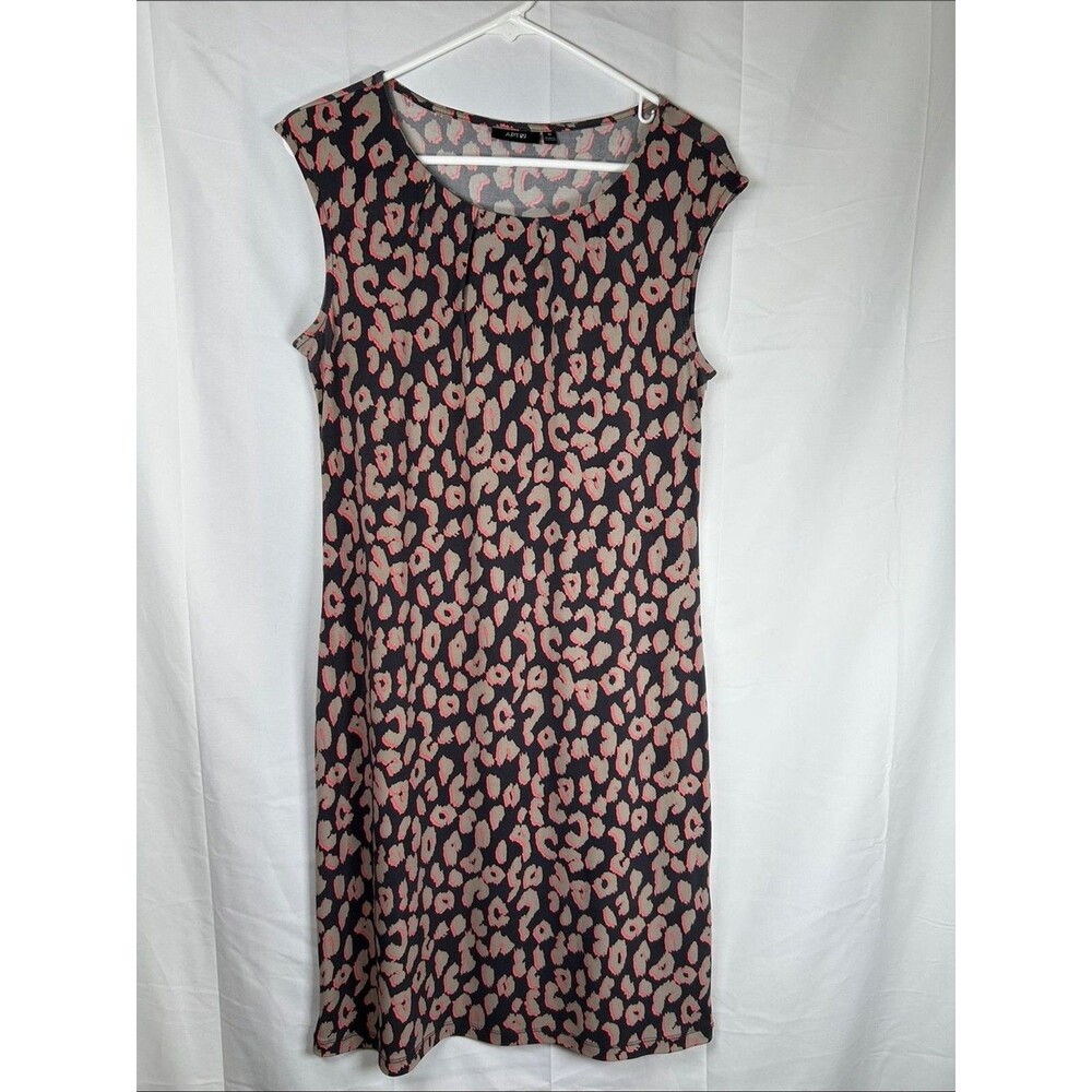 Apt 9 Animal Print Dress Women’s Medium Grey Pink Sleeveless Round neck